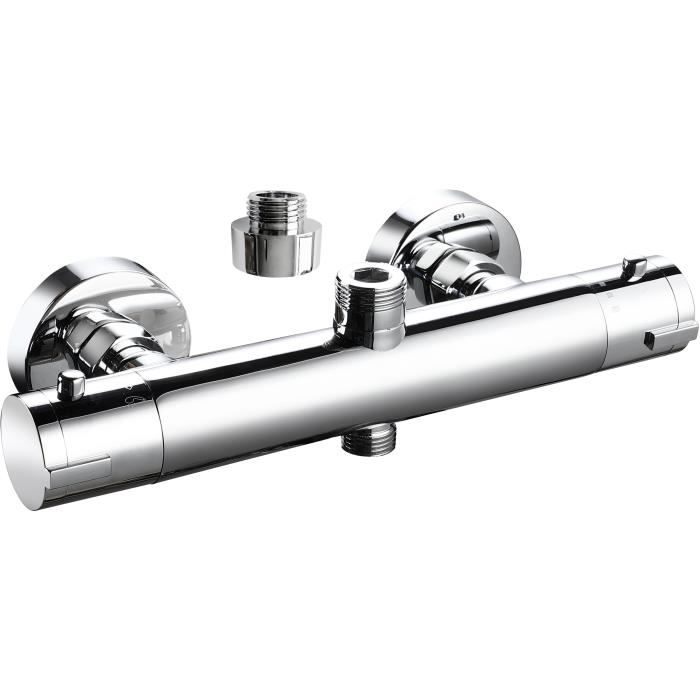 ROUSSEAU LOONA Thermostatic Shower Mixer - Chrome - Anti-Scald Protection