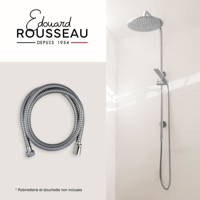 ROUSSEAU Shower Hose - 1.75 m - Anti-twist Metal Nut - Safety Crimps