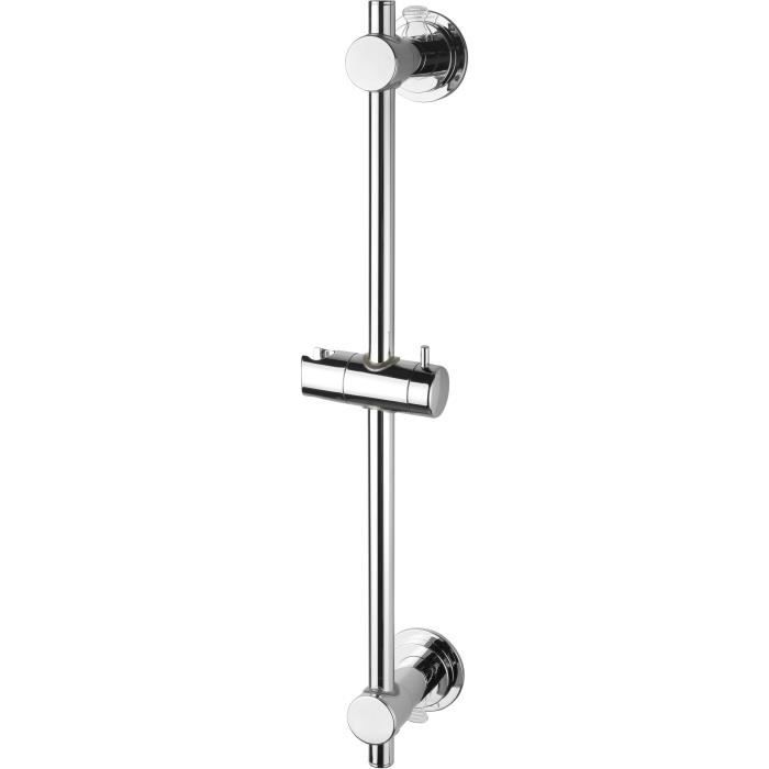 ROUSSEAU Universal Shower Rail - Chrome-Plated Stainless Steel - 60.5 cm - Ø 18 mm