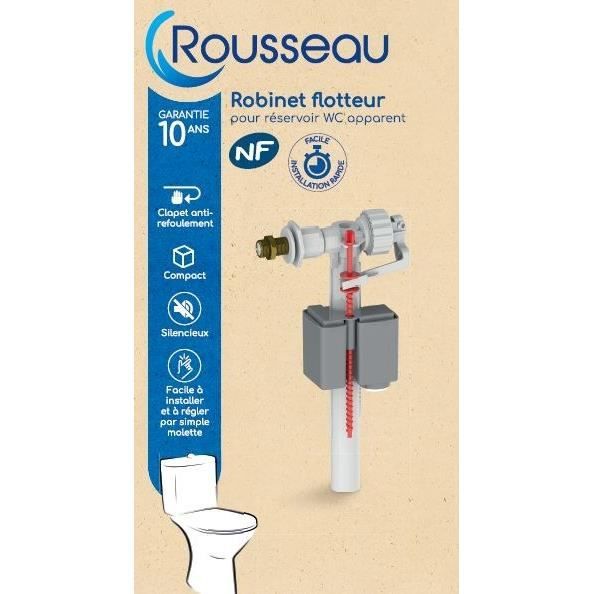 Side-Mounted Float Valve for Exposed Toilet Cistern - ROUSSEAU - NF Certified