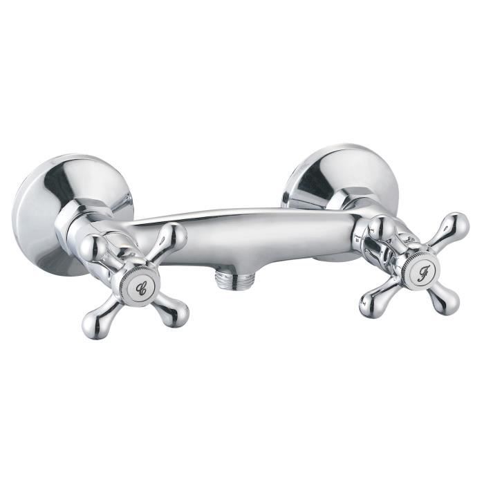 ROUSSEAU Beverley Mechanical Shower Mixer Tap - Chrome - Retro Style