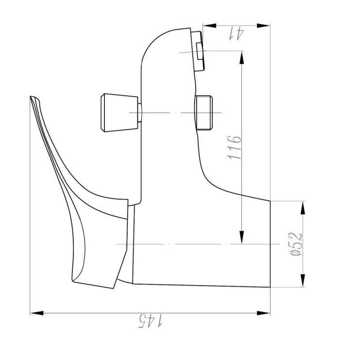 ROUSSEAU Edinburgh Mechanical Bath and Shower Mixer Tap - 40 mm Ceramic Cartridge - Single Hole