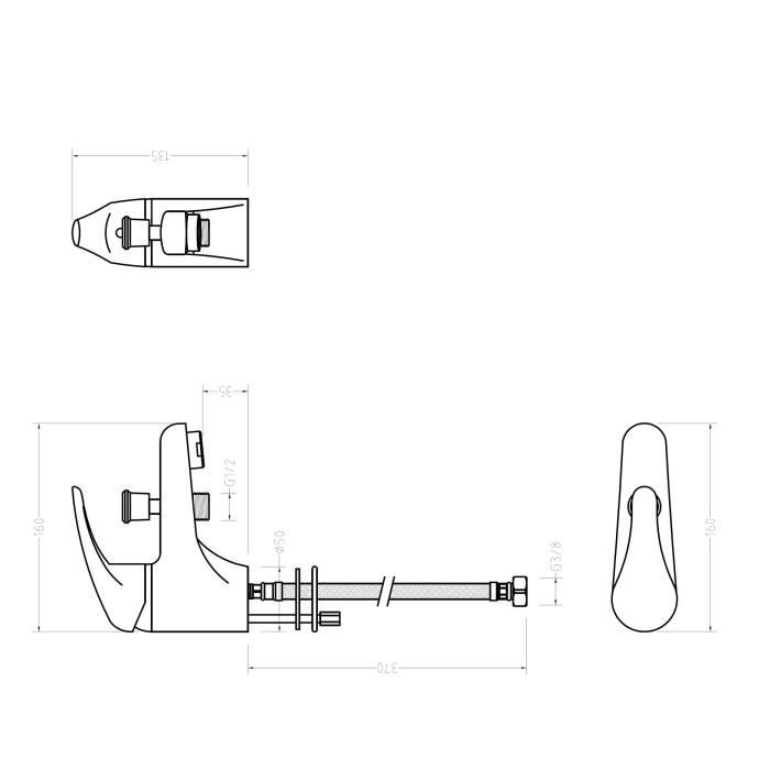 ROUSSEAU Chrome Single-Hole Bath/Shower Mixer Tap - NF Certified