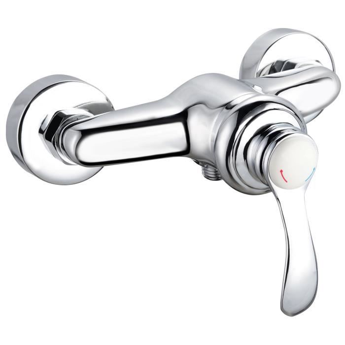 ROUSSEAU BYRON Shower Mixer Tap - Chrome - 4 cm Ceramic Cartridge