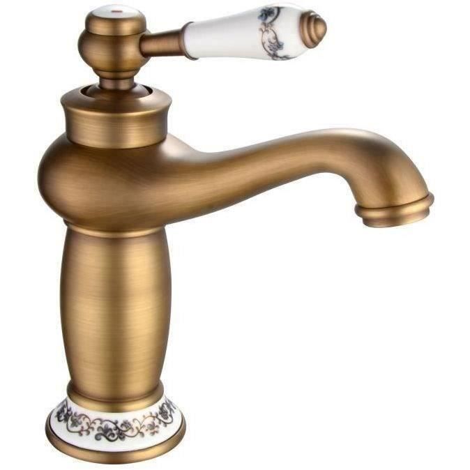 ROUSSEAU MARPLE - Antique Bronze Basin Mixer Tap - Ceramic Cartridge and Flow-Reducing Aerator
