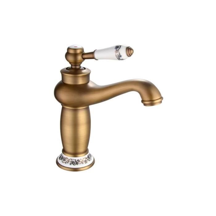 ROUSSEAU MARPLE - Antique Bronze Basin Mixer Tap - Ceramic Cartridge and Flow-Reducing Aerator