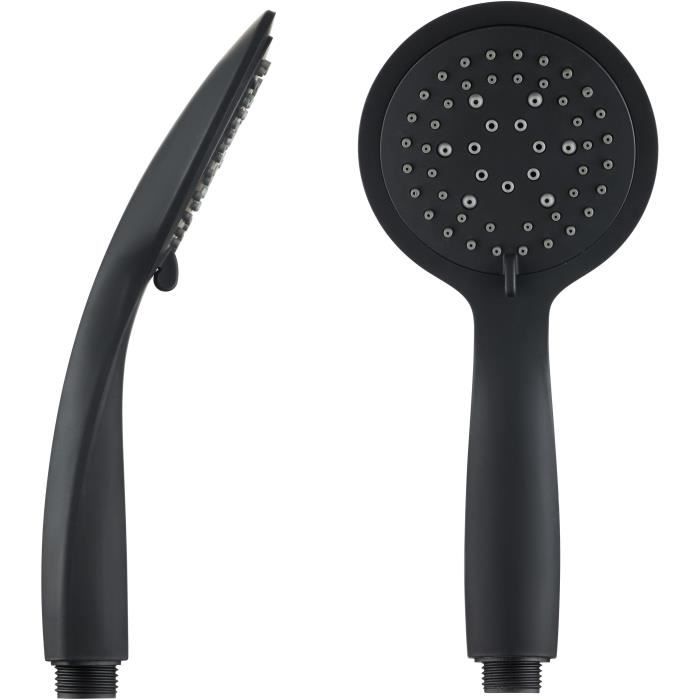ROUSSEAU Hebe Hand Shower - 5 Jets - Black, Anti-limescale ABS 5-Jet