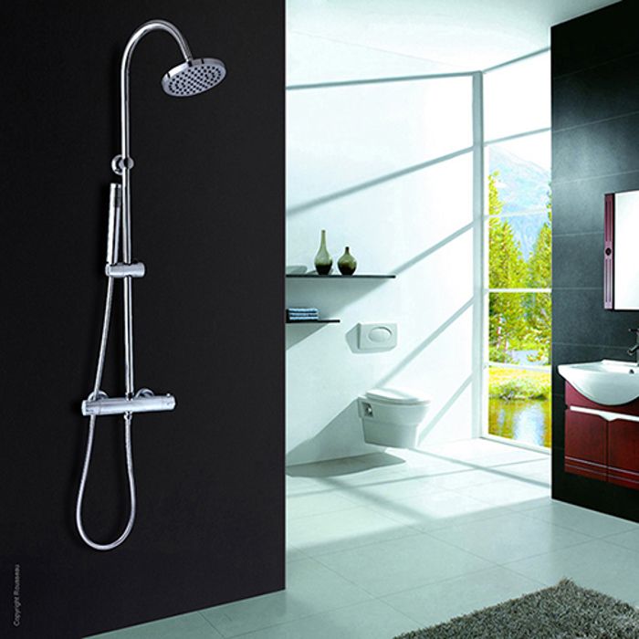 EDOUARD ROUSSEAU LOONA Shower Column with Faucet - Chrome Finish