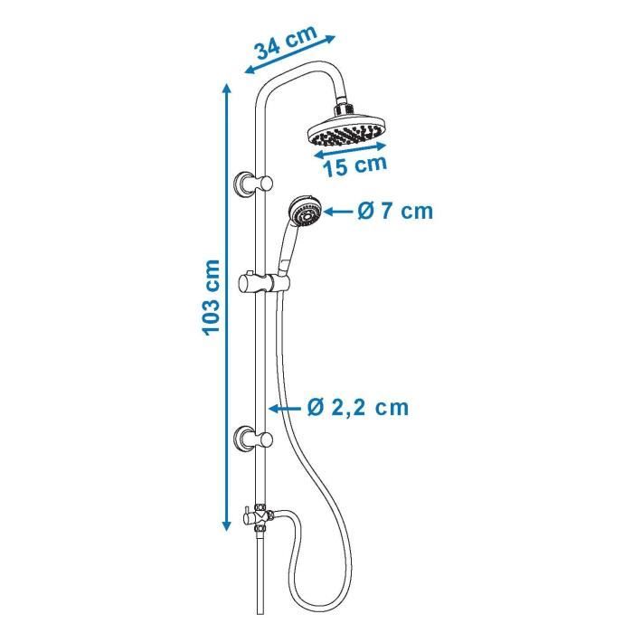 ROUSSEAU Sonora Shower Column without Faucet - Chrome