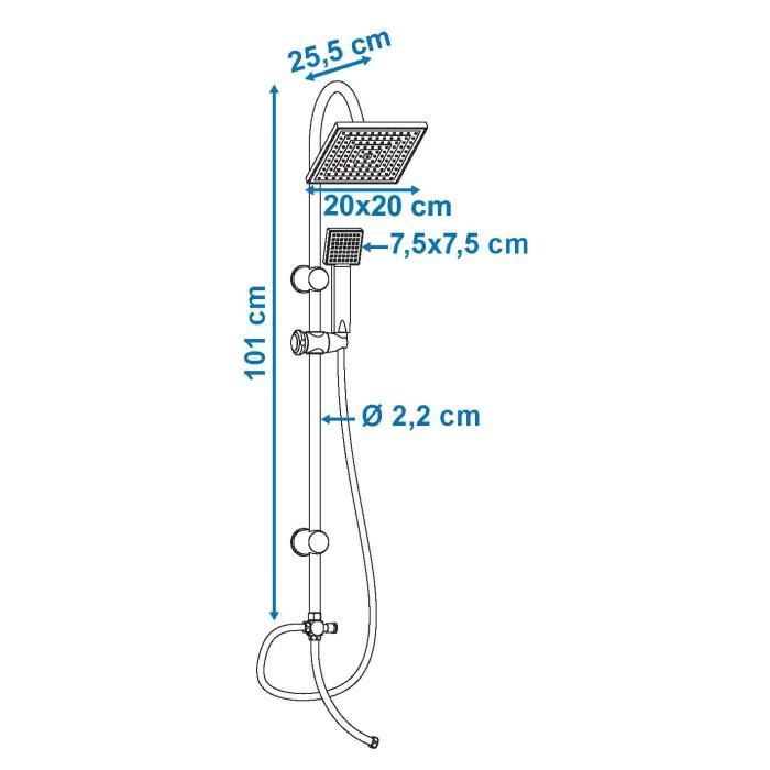 EDOUARD ROUSSEAU SOTO Shower Column without Taps - Chrome Finish