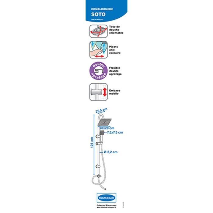 EDOUARD ROUSSEAU SOTO Shower Column without Taps - Chrome Finish