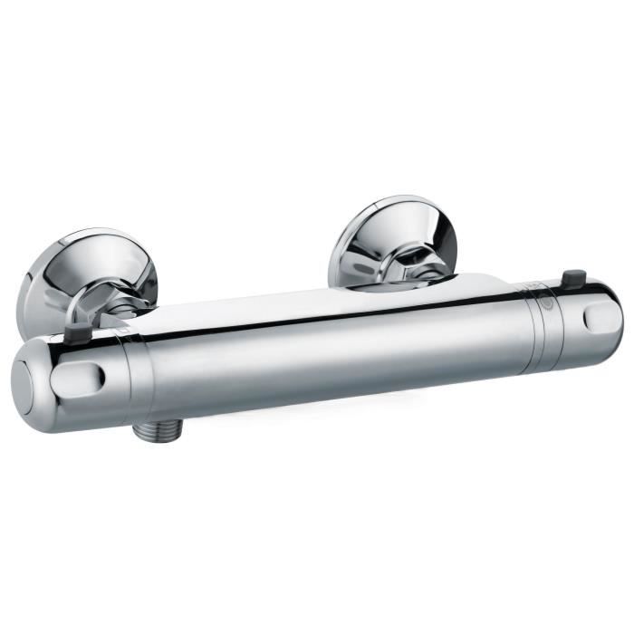 ROUSSEAU Volga 2 Thermostatic Shower Mixer Tap - Chrome - Ecostop