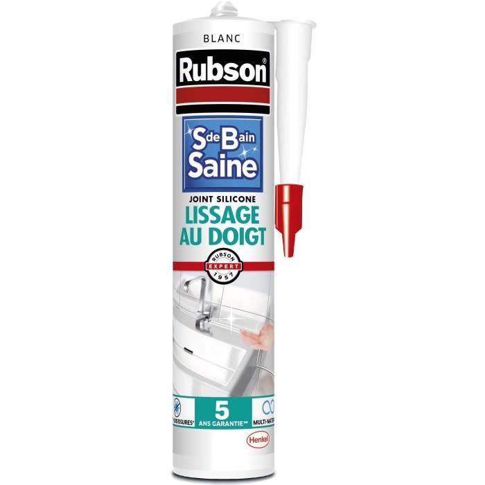 RUBSON Sanitary Sealant 280 ml - Healthy Bathroom - Finger Smoothing - White