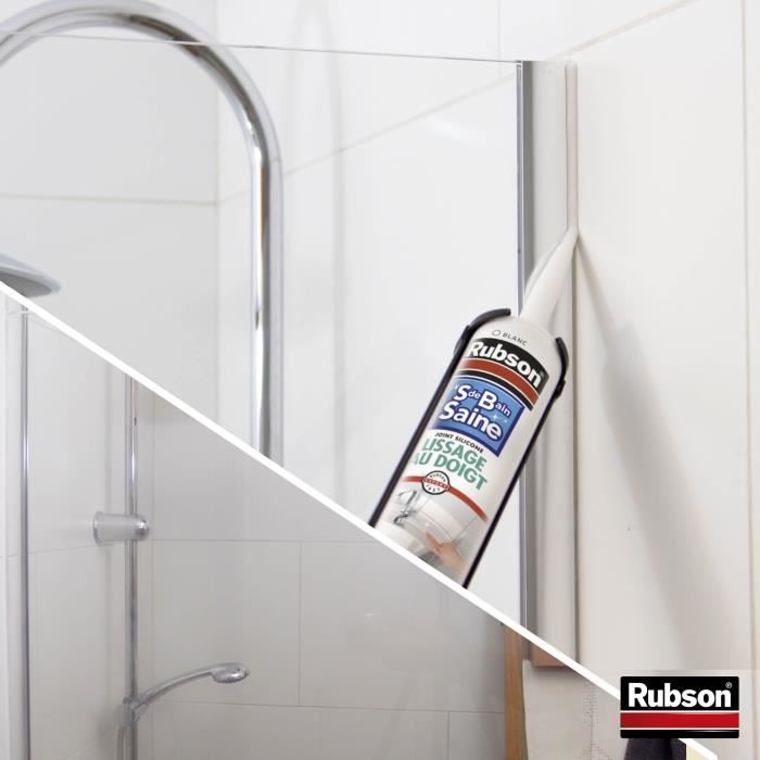 RUBSON Sanitary Sealant 280 ml - Healthy Bathroom - Finger Smoothing - White
