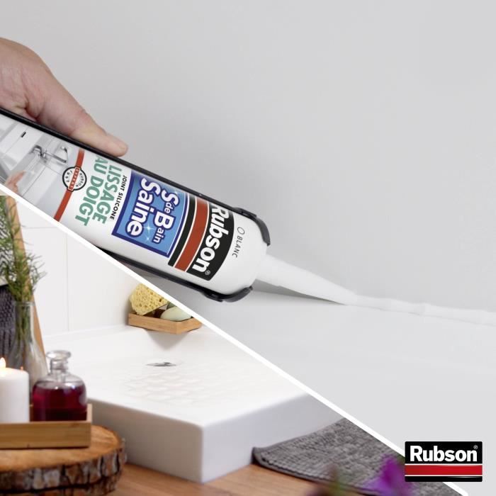 RUBSON Sanitary Sealant 280 ml - Healthy Bathroom - Finger Smoothing - White