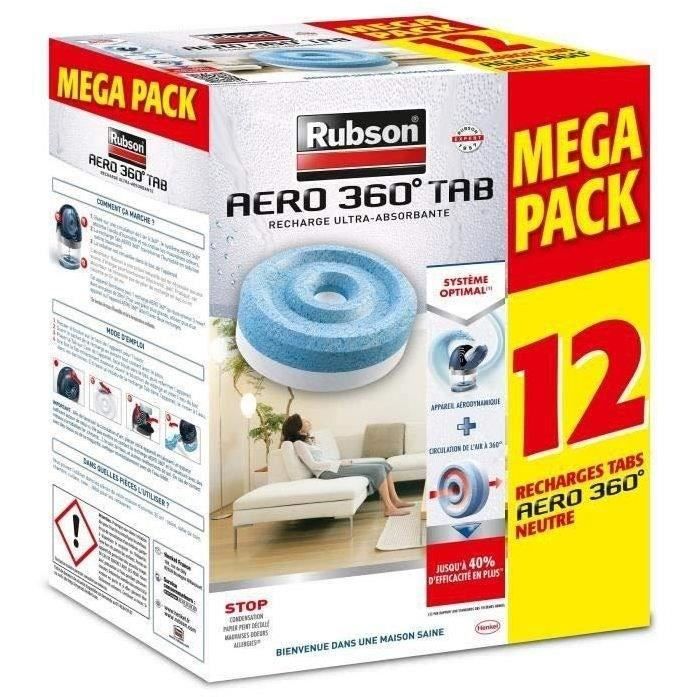RUBSON Aero 360 Neutral Refill Pack of 12 for Dehumidifier