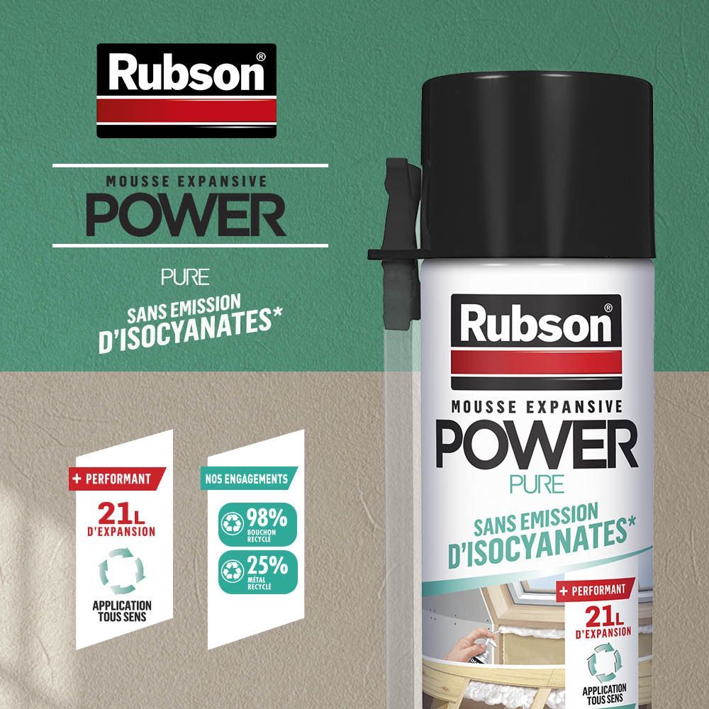 Rubson Expanding Foam - Insulation Foam - 21 L Expansion - For Filling Gaps and Cavities