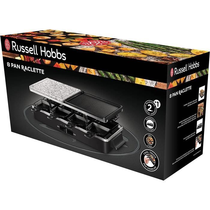 RUSSELL HOBBS Raclette Grill - 26280-56 - Serves up to 8 people - Cooking Stone - Reversible Grill - 1400W