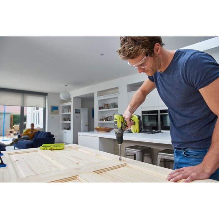 RYOBI 3-Tool Set: R18DD3 Drill/Driver, 115 mm Angle Grinder, Jigsaw, 2 Batteries & Charger