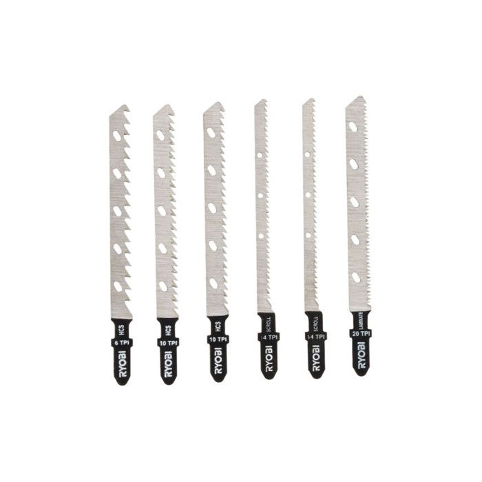 RYOBI Jigsaw Blade Set - RAK6JSBW - 6 Special Blades - T-Shank