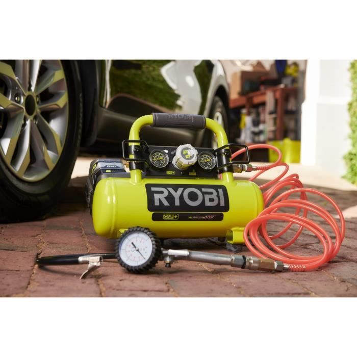 RYOBI 18V ONE+ Tank Compressor - 3.8 L - 0.6 HP - Max Pressure 8 Bar - R18AC-0