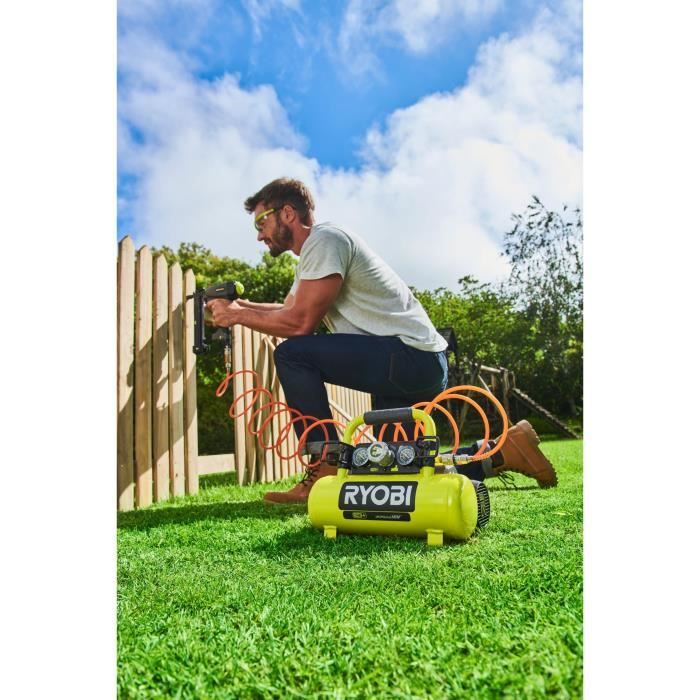RYOBI 18V ONE+ Tank Compressor - 3.8 L - 0.6 HP - Max Pressure 8 Bar - R18AC-0