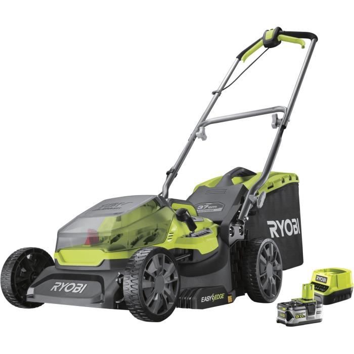 RYOBI 18V LithiumPlus Brushless Trimmer 37 cm - 1 5.0 Ah Battery - 1 Quick Charger - RY18LMX37A-150
