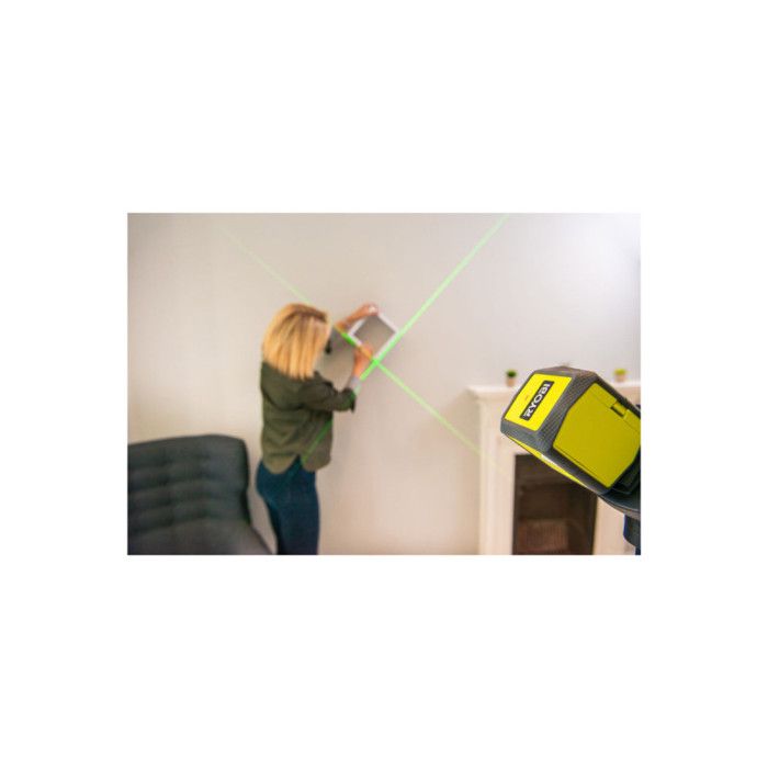 RYOBI Green Cross Laser - 15 m Range - Includes Mounting Clip and Batteries RBCLLG1