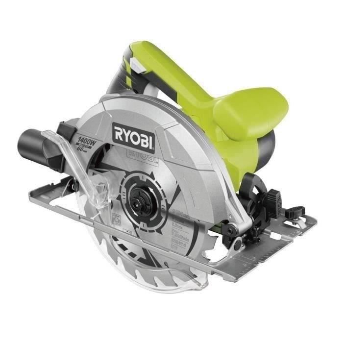 Circular saw 1400 W - Delivered in a bridge with 2 blades 190mm 20 and 48 teeth, 1 parallel guide, 1 suction nozzle, 1 key