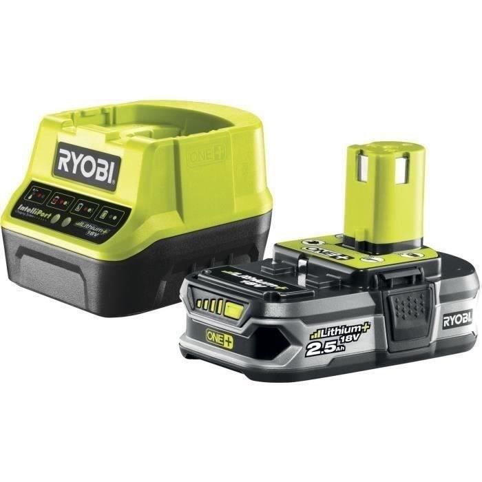 RYOBI 18V ONE+ Compact Chainsaw - 20 cm Guide Bar - 4.6 m/s - Side Tensioner + 2.5Ah Battery & 1.5A Charger - RY18CS20A-125