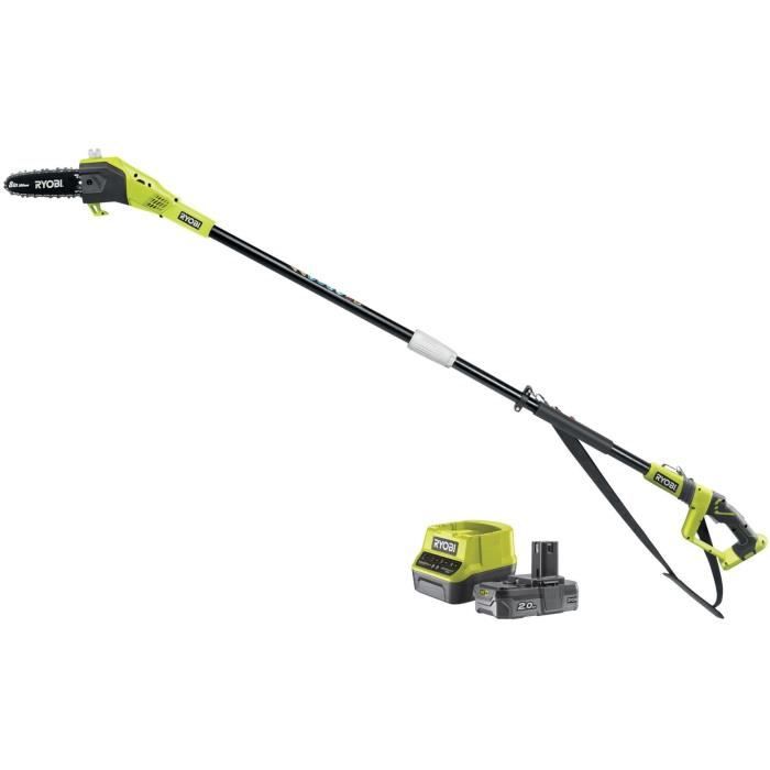 RYOBI 18V Pole Pruner - 20 cm Guide Bar - RPP182020 - 2.0Ah Battery & Charger 5.5m/s