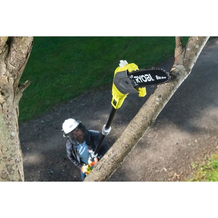 RYOBI 18V Pole Pruner - 20 cm Guide Bar - RPP182020 - 2.0Ah Battery & Charger 5.5m/s