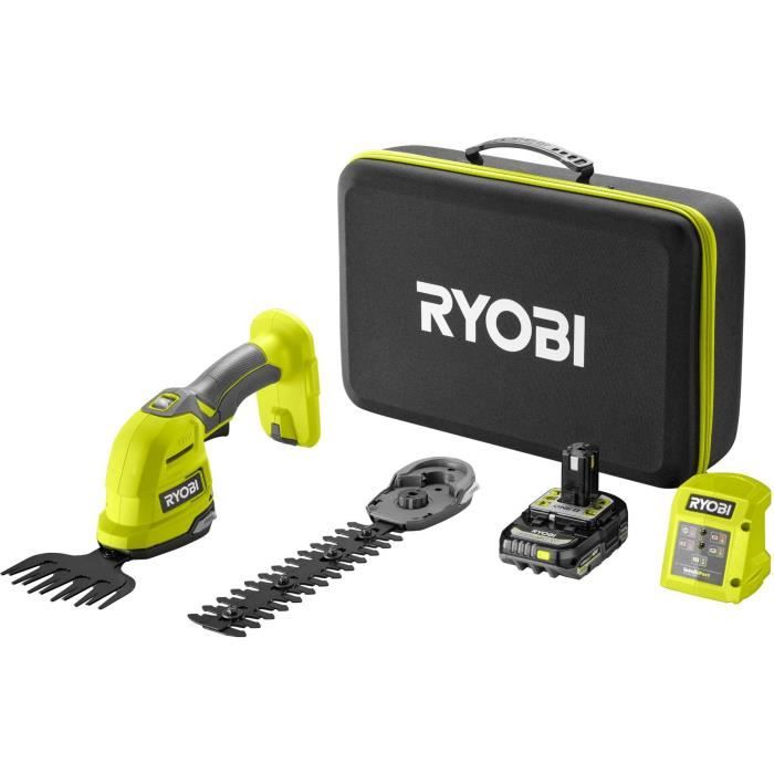 RYOBI 18V ONE+ Grass Shears with Case + 2.0 Ah Battery & Charger - RY18GSA-120T