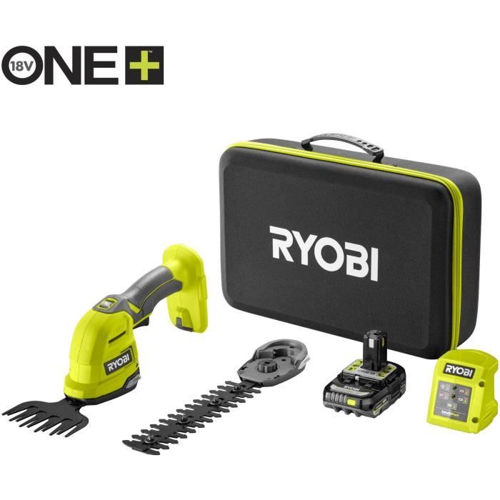RYOBI 18V ONE+ Grass Shears with Case + 2.0 Ah Battery & Charger - RY18GSA-120T