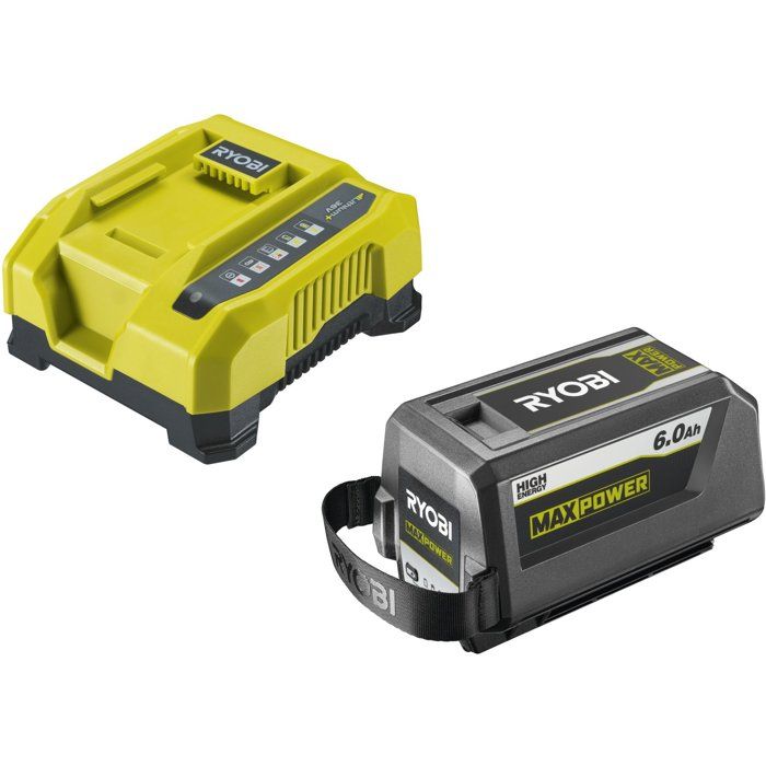 RYOBI - 1 x 36V MAXPOWER 6.0 Ah High Energy Lithium+ Battery and 1 x 6.0 A Fast Charger - RY36BK60B-160