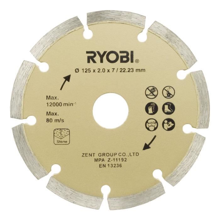 RYOBI Angle Grinder 800W 125 mm - RAG800-125SD1 + Diamond Disc