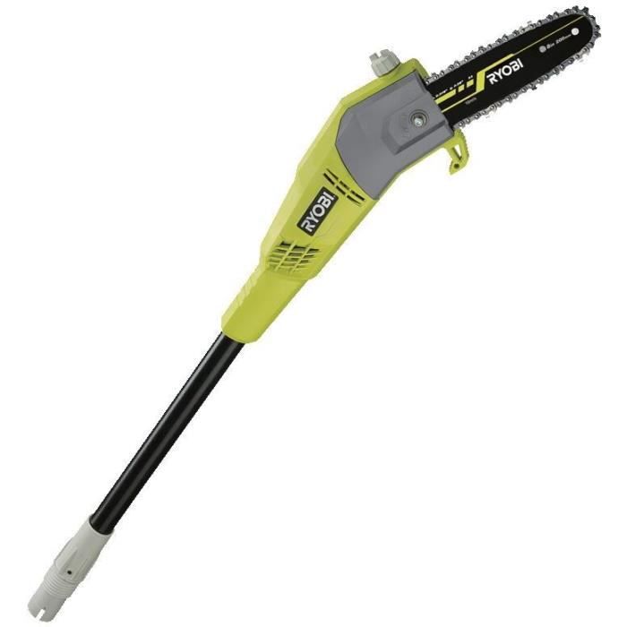 RYOBI - Elagueur sur perche 750 W - guide 20 cm incliné a 15°- 10 m/s - tube d'extension 90 cm - guide incliné a 15° - RPP750S