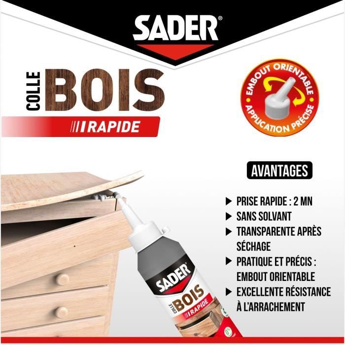 SADER Wood Glue - Fast Setting - All Types of Wood - 100 g Bottle
