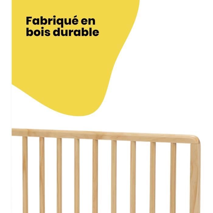 SAFETY 1ST Wooden Bed Rail - 110 cm, Adjustable, Easy to Fold, Self-Locking, Suitable for 18 Months-5 Years