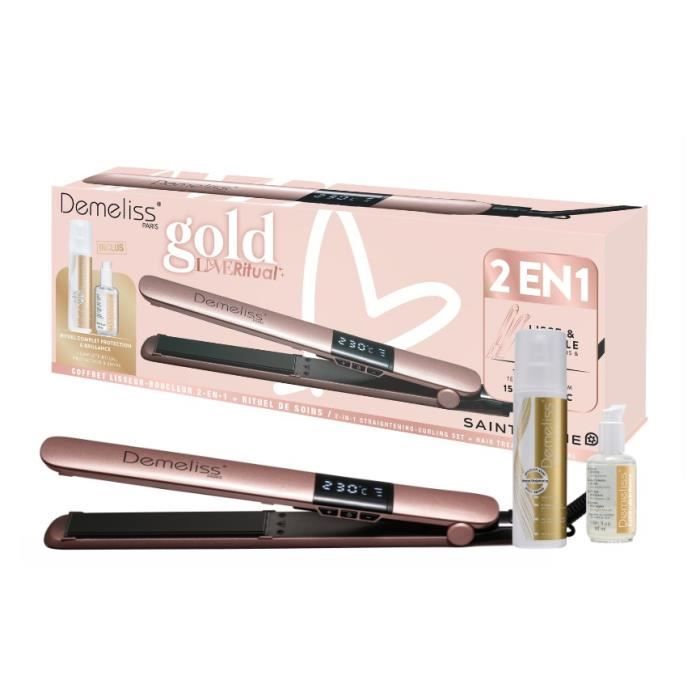 Hair Straightener - SAINT ALGUE Demeliss Kera-GOLD 2-in-1 Set - Up to 230°C