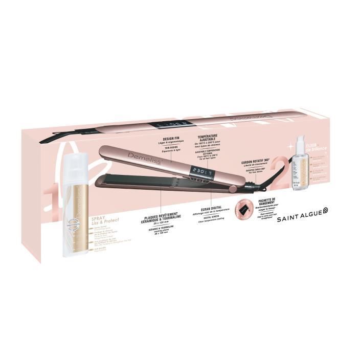Hair Straightener - SAINT ALGUE Demeliss Kera-GOLD 2-in-1 Set - Up to 230°C