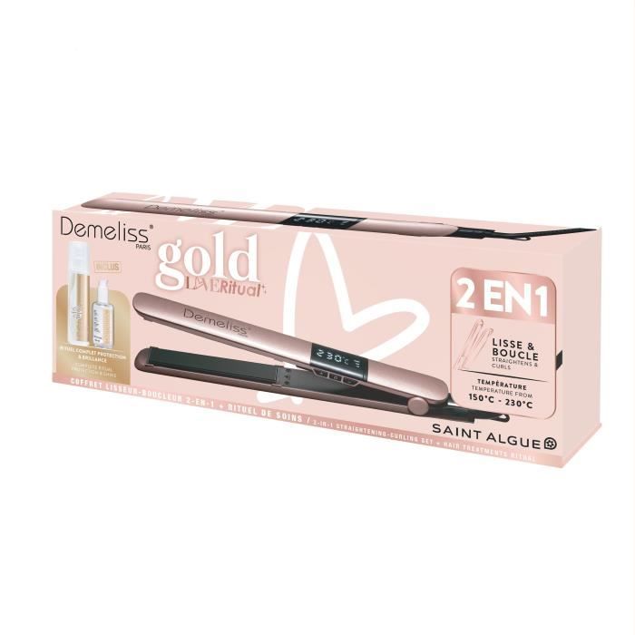 Hair Straightener - SAINT ALGUE Demeliss Kera-GOLD 2-in-1 Set - Up to 230°C