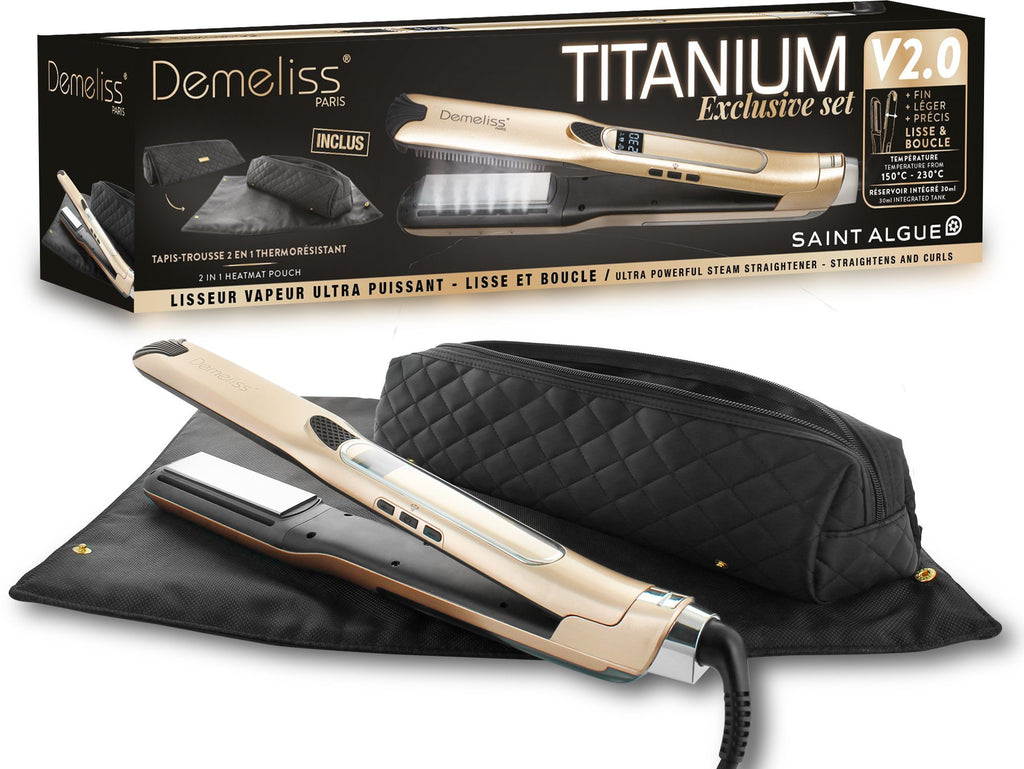 Steam Straightener Set - SAINT ALGUE Demeliss Exclusive Set Tita V2 - Titanium