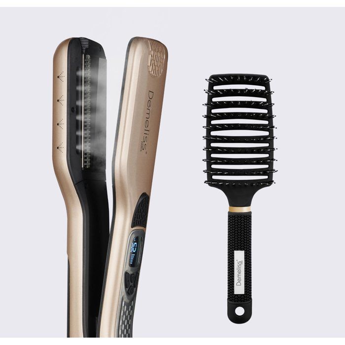 Steam Hair Straightener - SAINT ALGUE Demeliss TITANIUM SMOOTH RITUAL Set