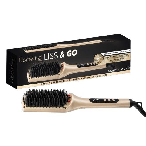 DEMELISS Heated and Straightening Brush - 21350 LISS&GO - 6 Temperature Settings - Up to 230°C
