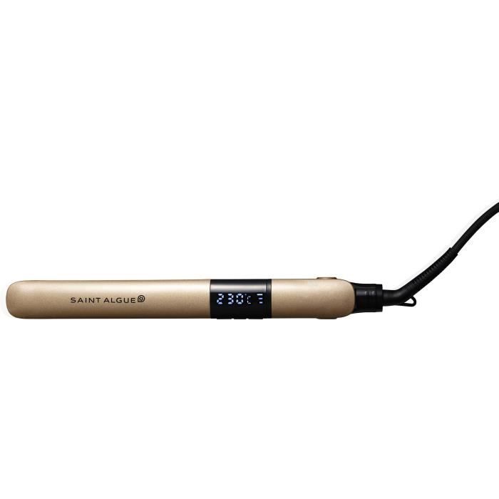 SAINT ALGUE 3963 - Demeliss GOLD Hair Straightener - Ceramic Coating - Ultra-Thin Floating Plates - 150 to 230 °C - Black/ Gold