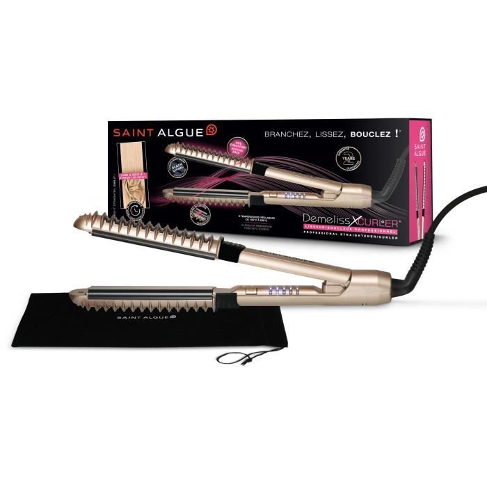 Lisseur - SAINT ALGUE - SAINT ALGUE- Lisseur Boucleur Demeliss XCURLER 2 en 1 - Design Exlusif Anti-Brûlures - 5 Températures