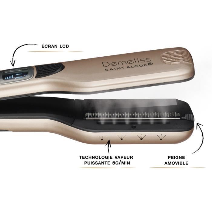 SAINT ALGUE Premium Gift Set - Demeliss TITANIUM Elixir Ritual - Ultra Powerful Steam Straightener + Treatment