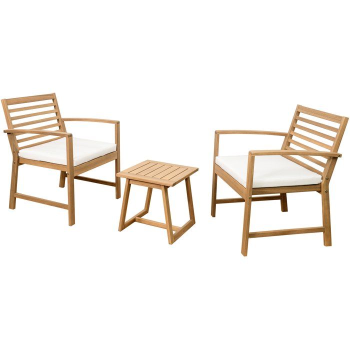 Cali Garden Furniture Set - FSC Acacia Wood - 2 Person - Ecru