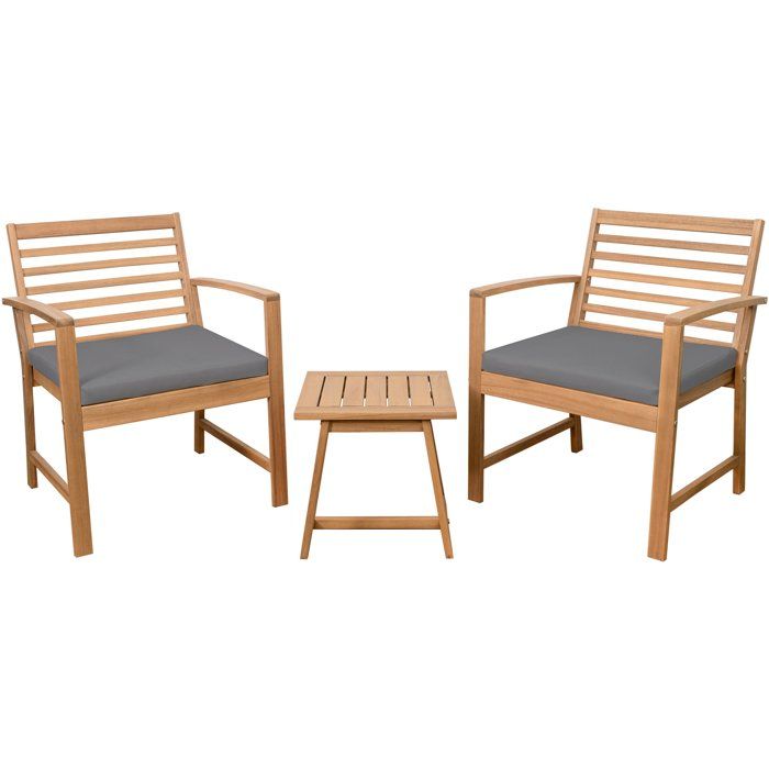 Cali Garden Lounge Set - FSC Acacia Wood - 2 Person - Grey
